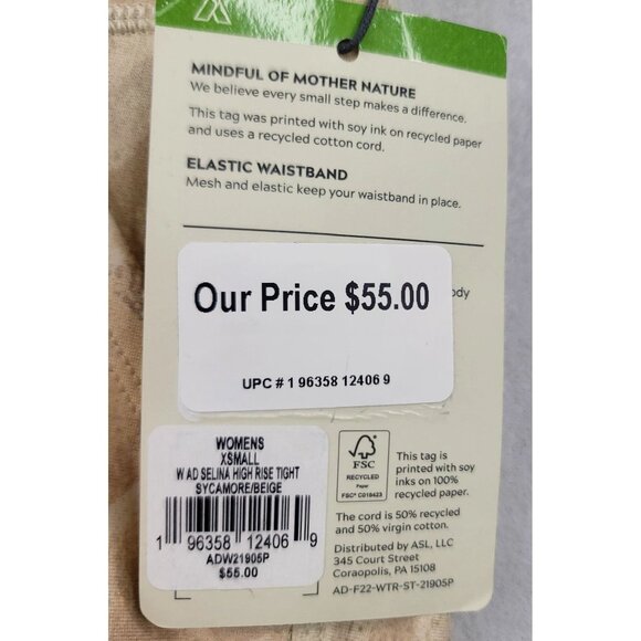 Alpine Design Women XS Sycamore/Beige High Rise Cargo Leggings Elastic Waistband - Picture 4 of 9